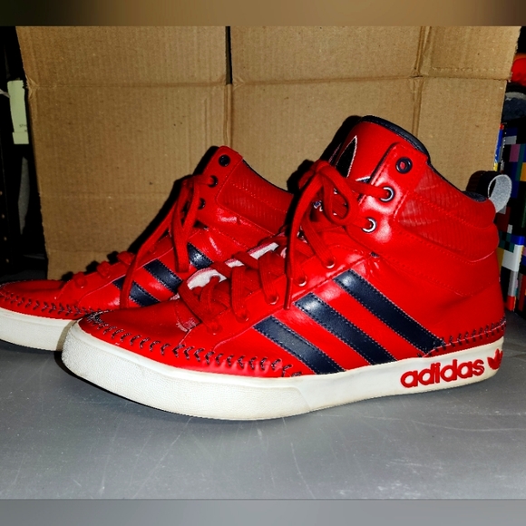 adidas Other - RARE Adidas Baseball Stitched Red High Tops